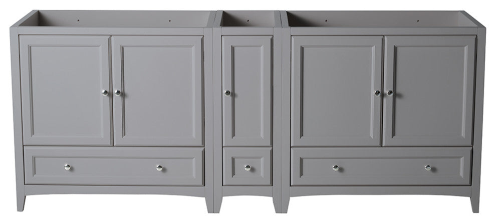 Oxford Traditional Double Sink Bathroom Cabinet, Gray, 83"-84"
