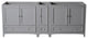 Oxford Traditional Double Sink Bathroom Cabinet, Gray, 83"-84"
