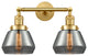 Fulton 2 Light Bath Vanity Light, Satin Gold, Plated Smoke
