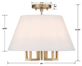 Crystorama Lighting Group 2255_CEILING Westwood 5 Light 16"W - Vibrant Gold