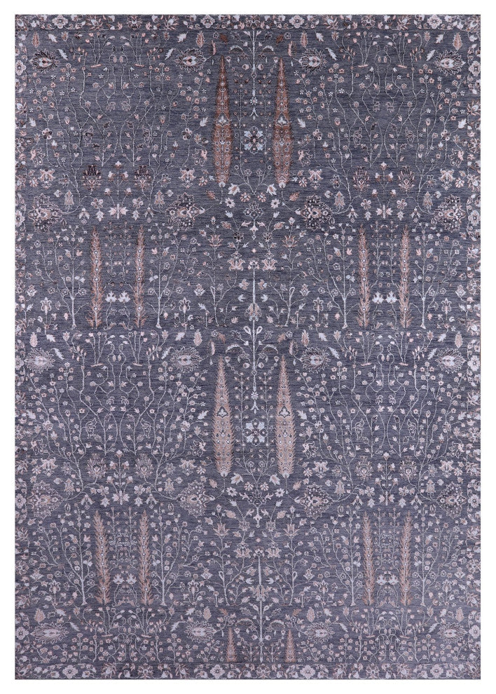 10' 1" X 14' 6" Hand-Knotted Persian Ziegler Wool and Silk Rug Q7061