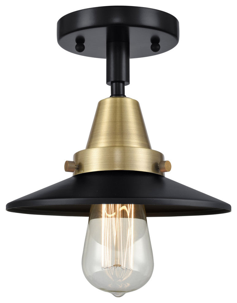 Innovations 447-1C-BAB-M6-LED Railroad 1 Light Flush Mount, Black Antique Brass