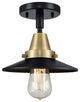 Innovations 447-1C-BAB-M6-LED Railroad 1 Light Flush Mount, Black Antique Brass