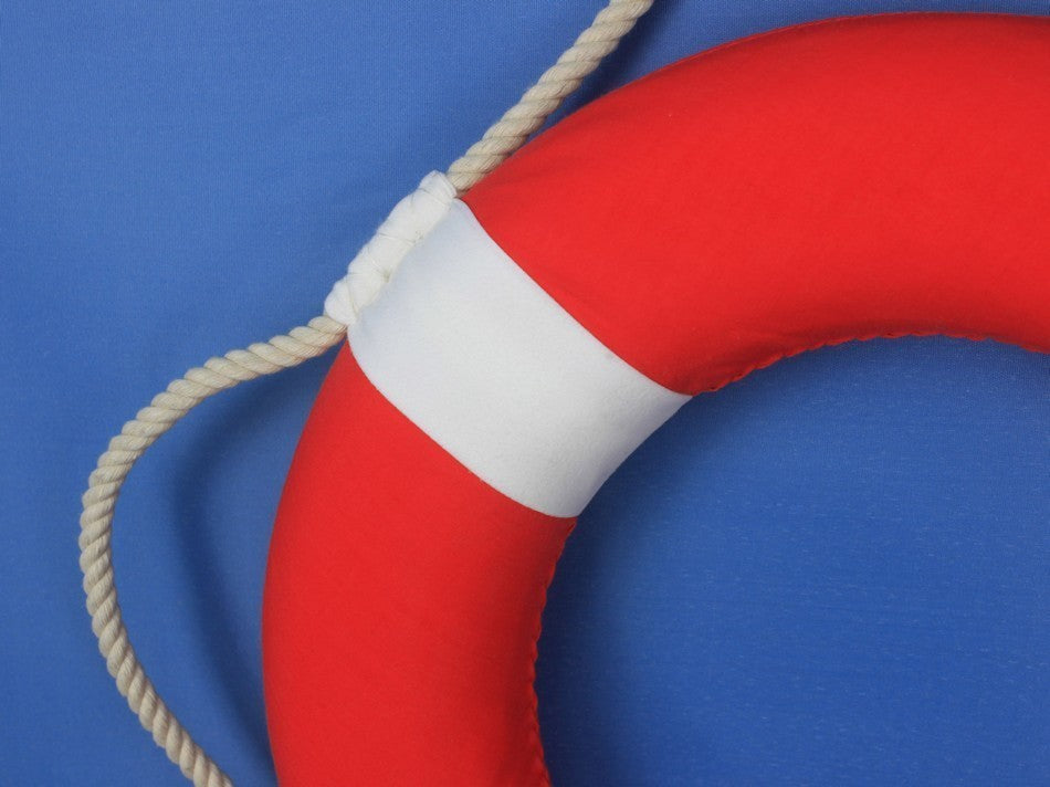 Lifering Red With White Bands, 15''