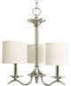 Inspire 3-Light Chandelier, Brushed Nickel and Off-white
