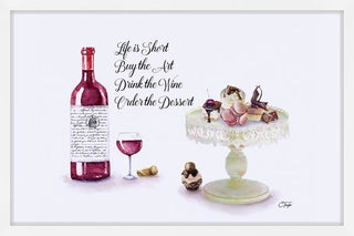 "Red Wine Dessert" Framed Painting Print, 36"x24"