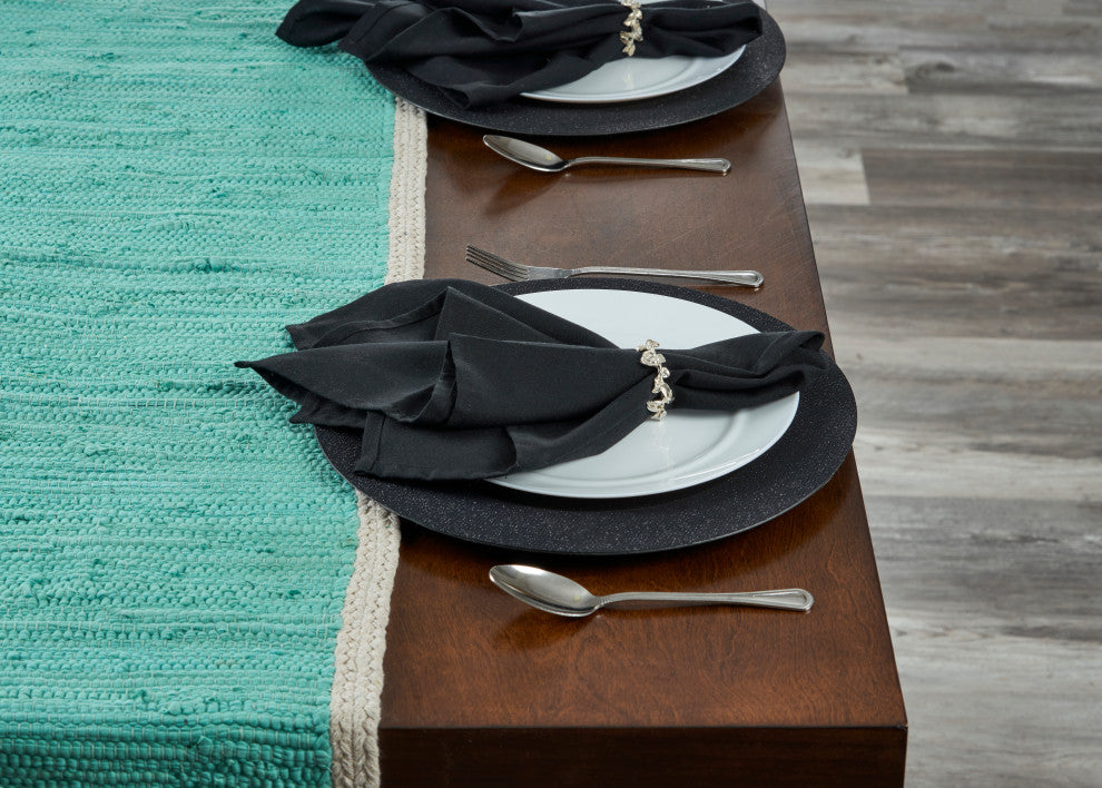 Bordered Turquoise Table Top Set, 1'4" X 6'8"