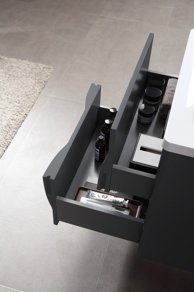 Colmar Wall Mount Vanity, Dark Gray, 24"