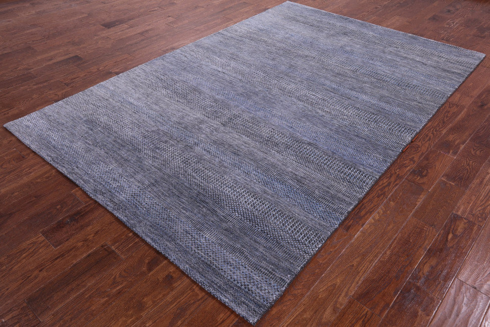 6' 0" X 9' 2" Handmade Wool and Silk Savannah Grass Rug Q11974