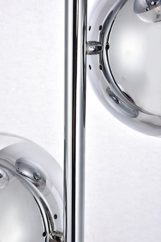 Midcentury Modern Chrome And Clear 3-Light Floor Lamp