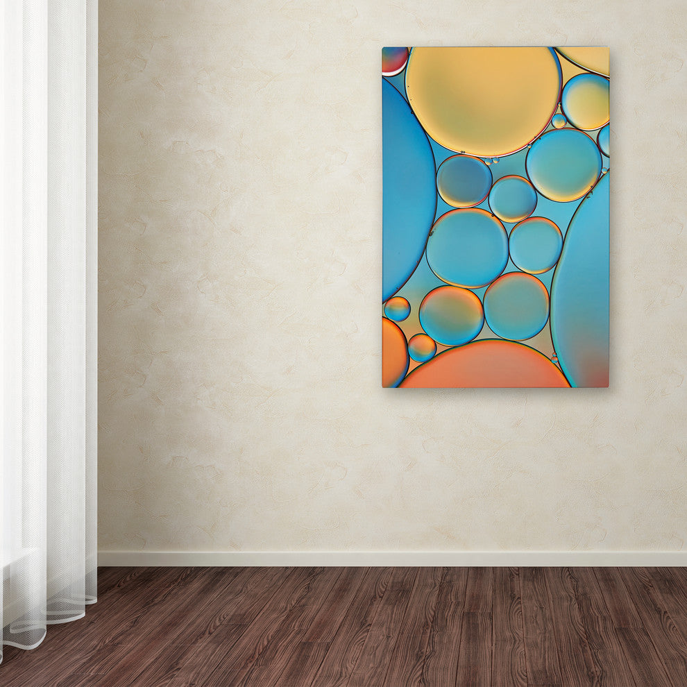 Cora Niele 'Blue and Apricot Drops' Canvas Art