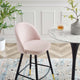 Bar Stool Chair Barstool, Set of 2, Velvet, Metal, Pink, Modern, Bar Pub Bistro