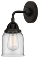 Small Bell Sconce, Matte Black, Clear