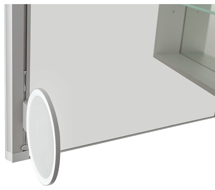 Edge Royale 24" LED Medicine Cabinet Defogger 3X Adjustable Magnifying Mirror