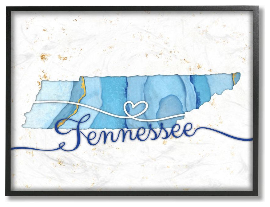 Stupell Industries Tennessee Agate Blue US State Design, 16 x 20