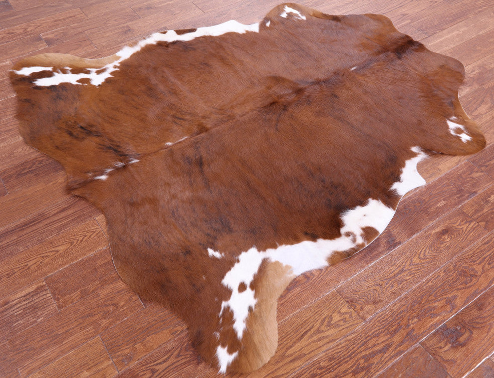 6' 1" X 5' 7" Organic Natural Hair-On Cowhide Area Rug C2032