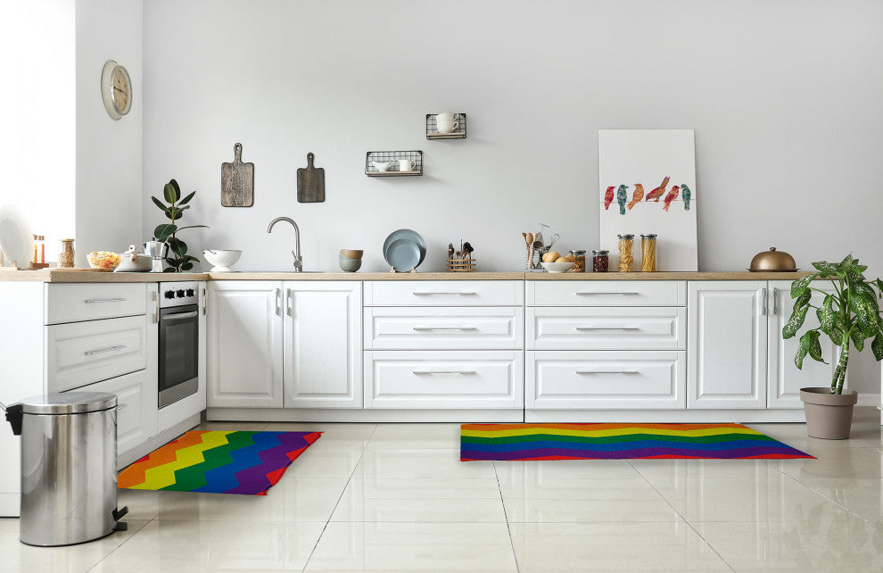 Pride Chevron Chenille Rug, Pride Chevron, 2'x3'