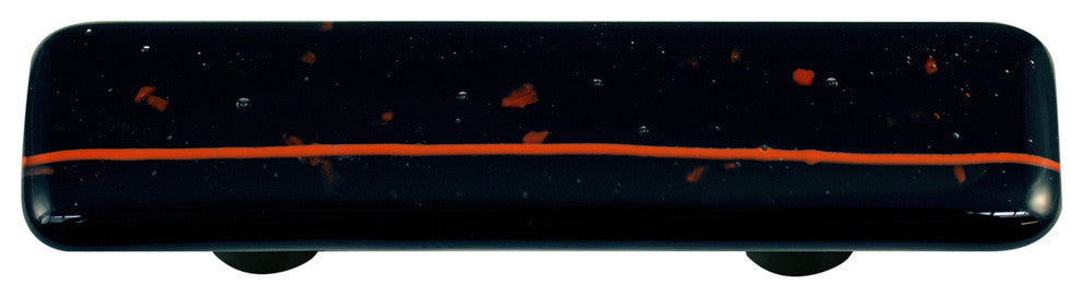 Art Glass Mardi Gras Pull, Black Post, Red Mg Black