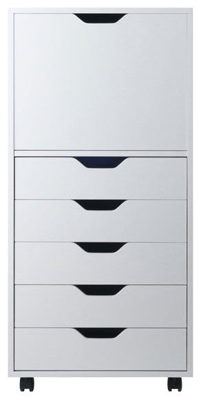 Halifax Tall Storage Cabinet, 5-Drawer, White