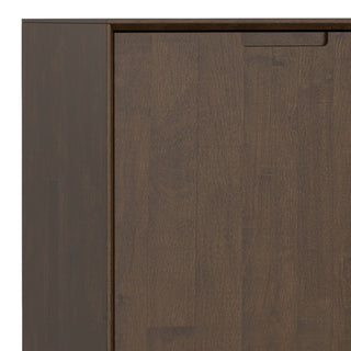 Banting Solid Hardwood 4 Door Sideboard Buffet, Walnut Brown