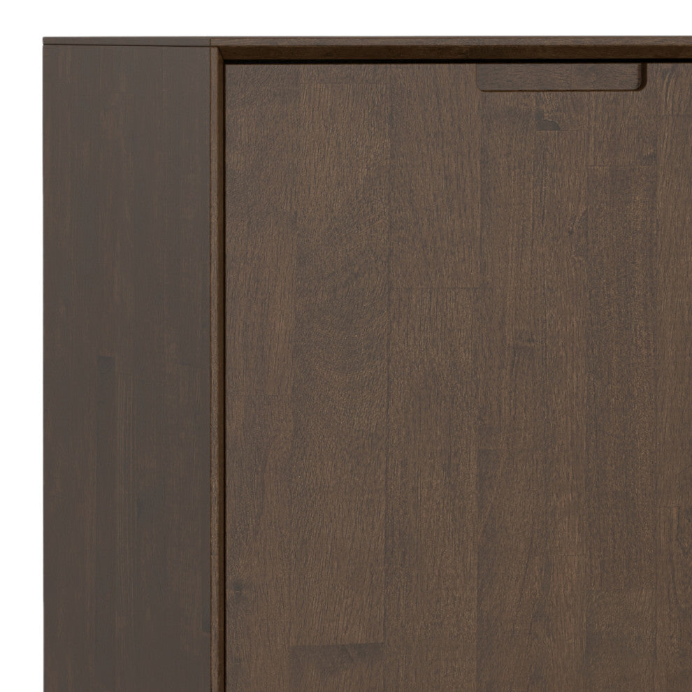 Banting Solid Hardwood 4 Door Sideboard Buffet, Walnut Brown