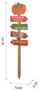 41.75"H Fall Wooden Pumpkin Patch Yard Stake