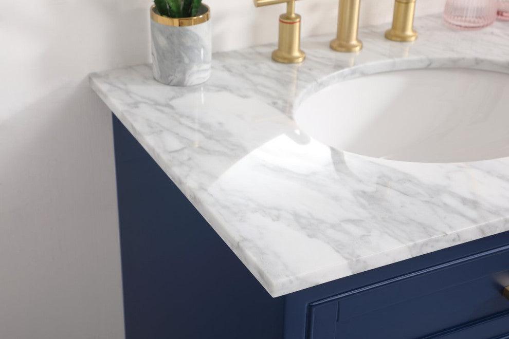 Amber Single Bathroom Vanity, Blue, Blue, 30"