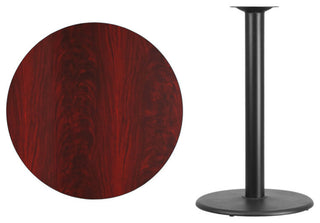 Round Mahogany Table Top XU-RD-36-MAHTB-TR24B-GG