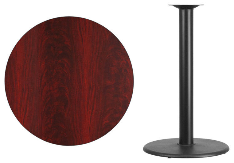 Round Mahogany Table Top XU-RD-36-MAHTB-TR24B-GG
