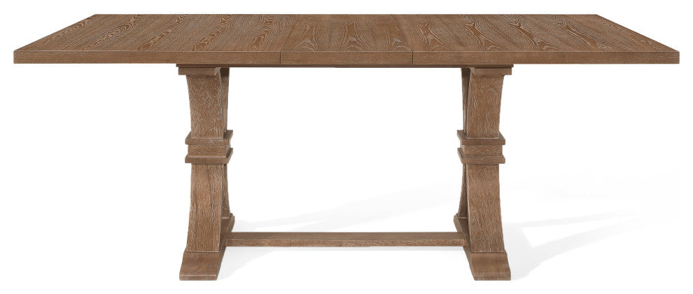 Luoma Rustic Wood Expandable Dining Table, Natural