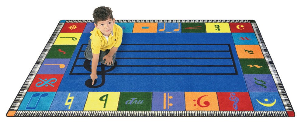 Kid Essentials Rug, Note Worthy, 7'8"x10'9", Elementary