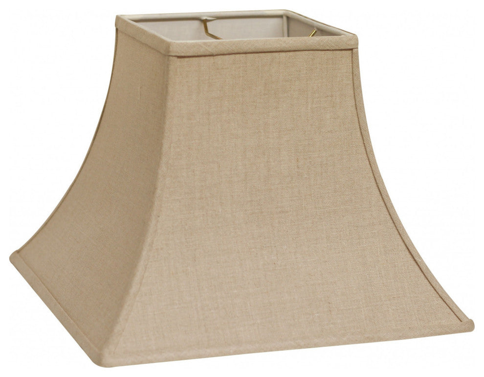 12" Dark Wheat Premium Square Bell Slanted Linen Lampshade
