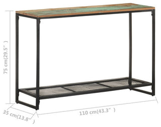 vidaXL Console Table Entryway Table Side Table with Shelf Solid Wood Reclaimed