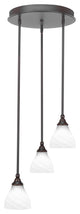 Empire 3-Light Cluster Pendalier, Dark Granite/White Marble
