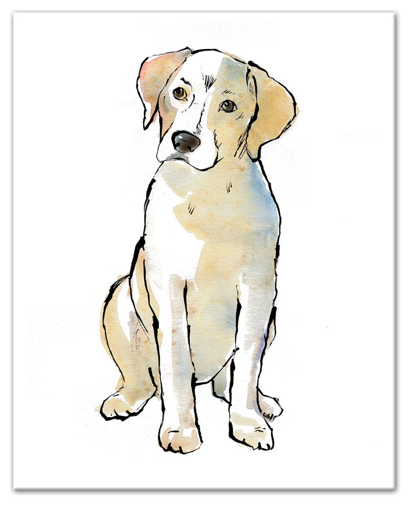 Yellow Labrador Dog 8x10 Canvas Wall Art