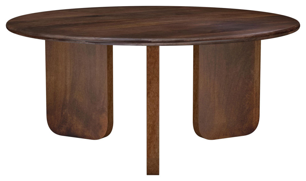 Dale Round Solid Mango Wood Coffee Table Brown