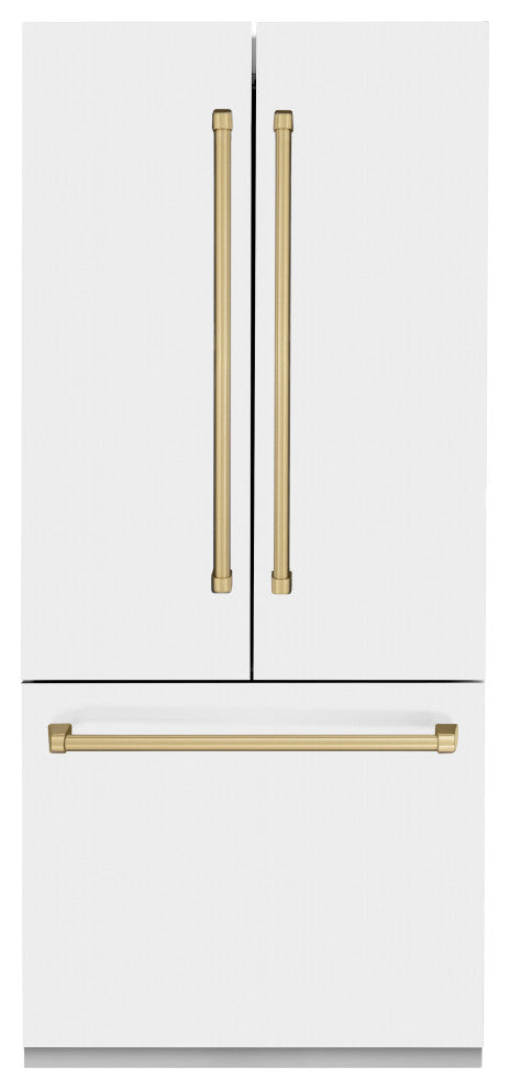 ZLINE Refrigerator With Internal Water, White Matte RBIV-WM-36-CB