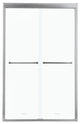 48" W x 76" H Semi-Frameless Double Sliding Shower Door, Brushed Nickel