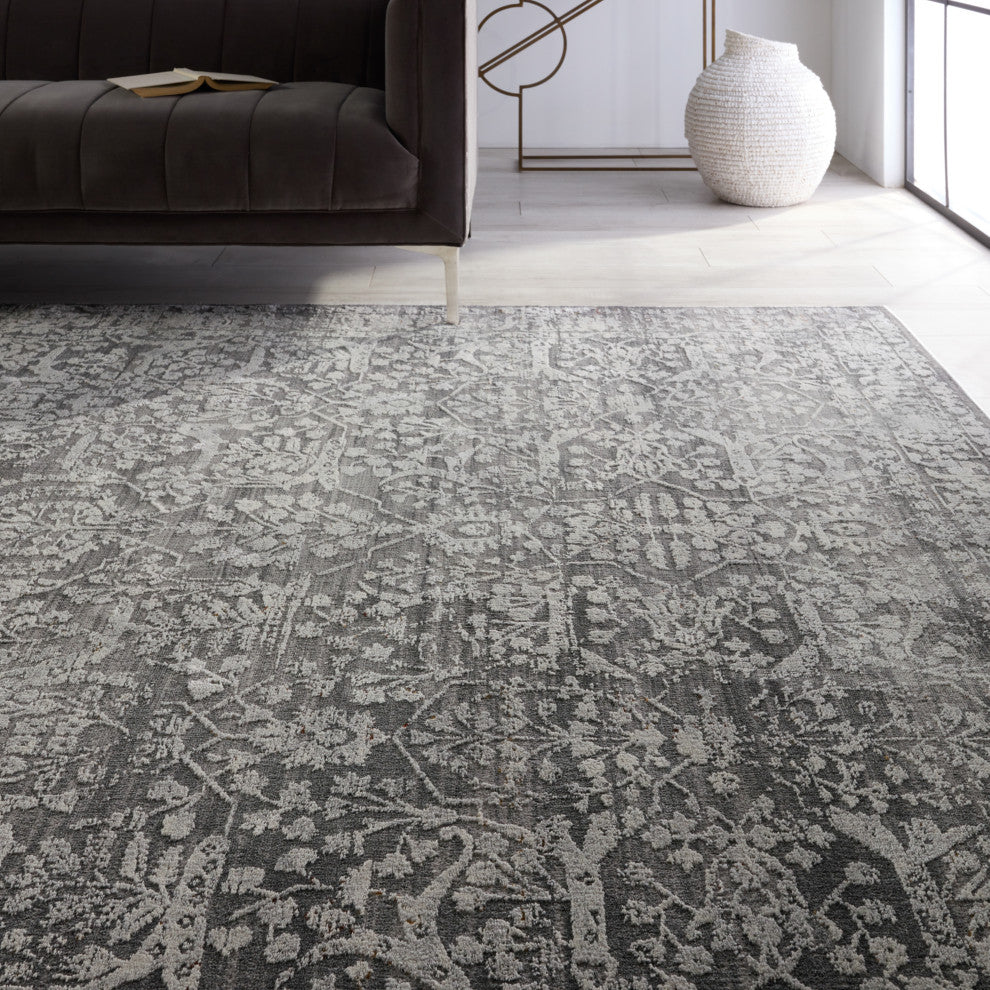 Jaipur Living Elvira Floral Gray/ Cream Area Rug 7'10"X10'