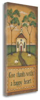 "Give Thanks With A Happy Heart" By Kim Lewis, Giclee on Gallery Wrap Canvas