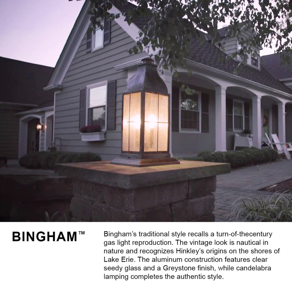 Hinkley Bingham Large Post Top Or Pier Mount Lantern, Greystone