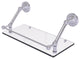 Prestige Regal 18" Floating Glass Shelf with Gallery Rail, Satin Chrome