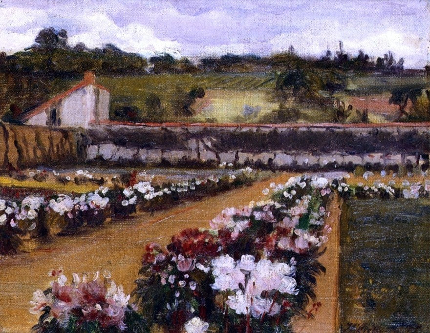 Willard Leroy Metcalf Monet's Formal Garden Premium Canvas Print