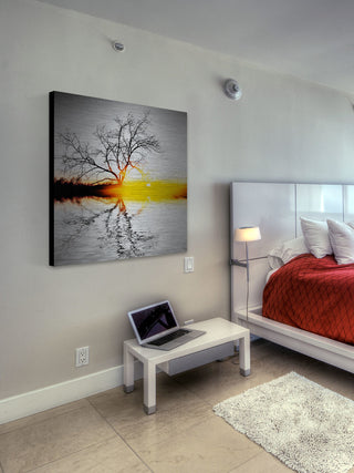 "Killaloe" UV Ink Print on Brushed  Aluminum, 40"x40"