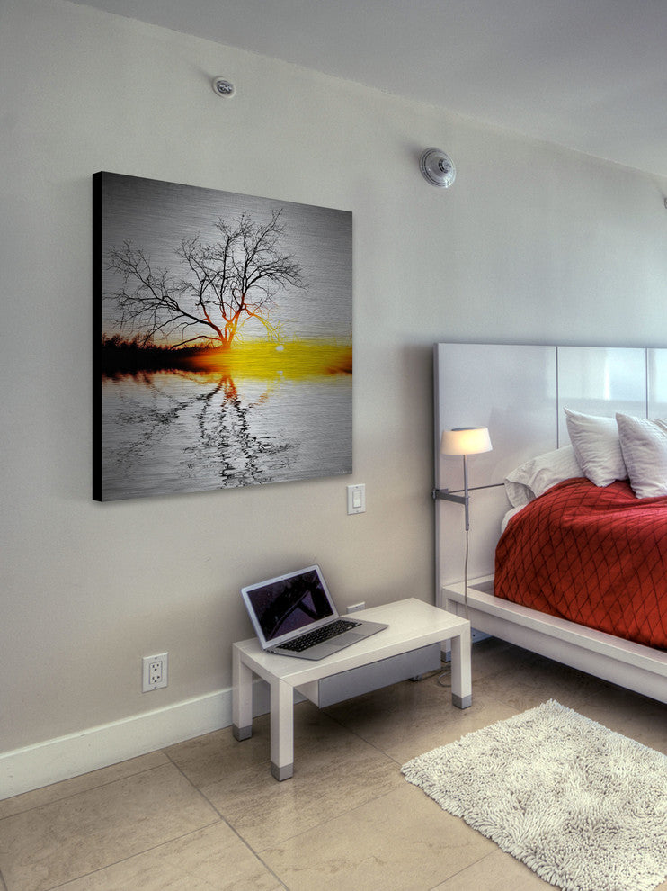"Killaloe" UV Ink Print on Brushed  Aluminum, 40"x40"