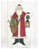 "Vintage St Nick I no Words on White Wood" Print by Anne Tavoletti, 24"x30"