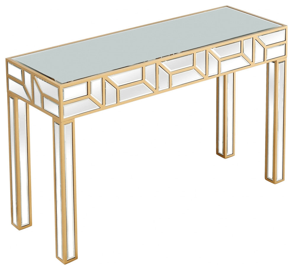 Gold Geometric Console Table