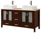 58" Contemporary Style Double Sink Bathroom Vanity Model 2415-BE