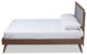 Ines Mid-Century Modern Light Gray Walnut Brown Wood Full Size Platform Bed