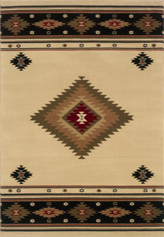 Oriental Weavers Hudson Beige/Green Southwest/Lodge Indoor Area Rug 10'X13'